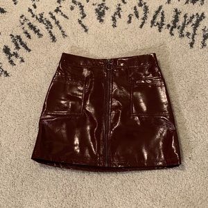 Faux patent leather mini